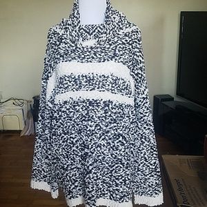 Cowl neck, tunic sweater